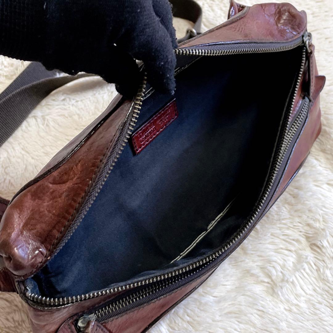 ダニエル&ボブ オールレザー ロゴ ウエストバッグ ボディバッグ 本革 メンズ