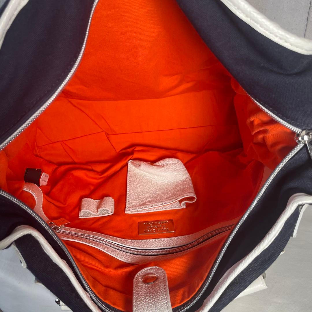 オロビアンコ　トートバッグ　レザー　キャンバス