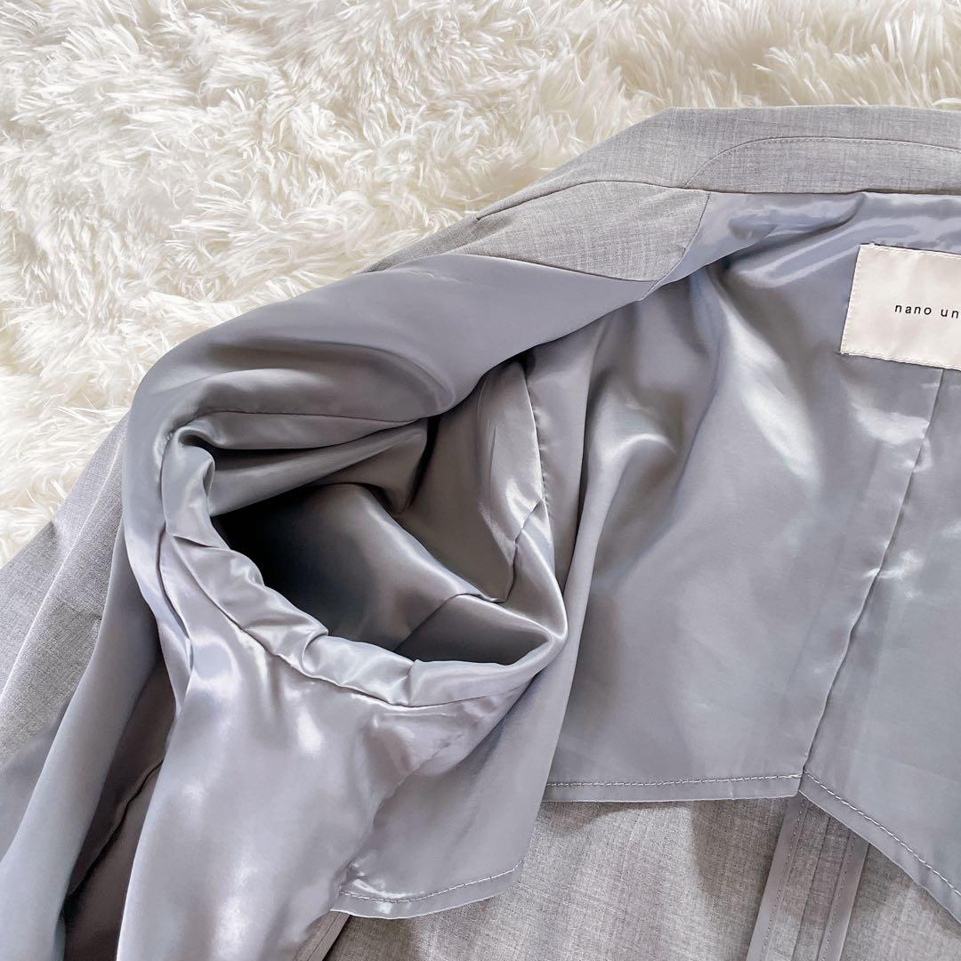 美品✨【ナノユニバース】金ボタンダブルジャケットパンツ セットアップ グレーM