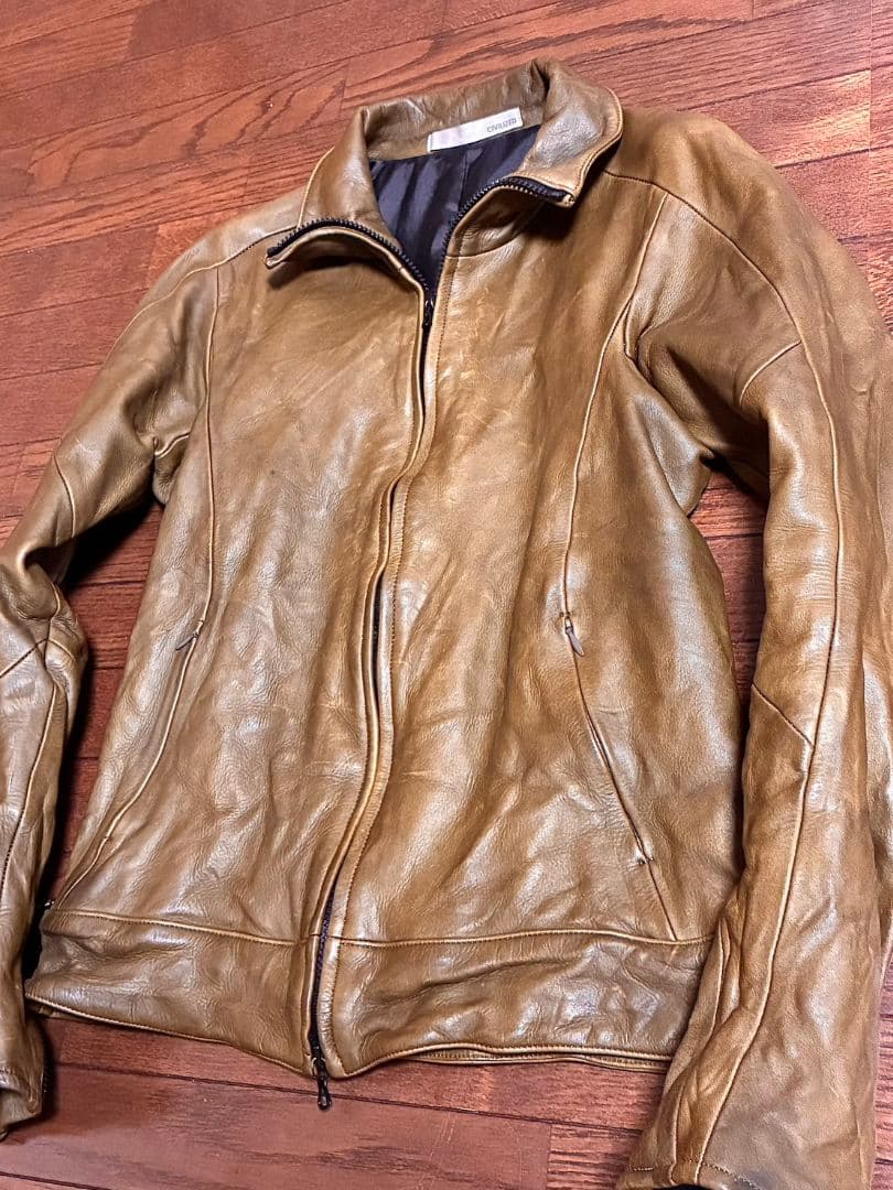 CIVILIZED レザージャケット カーキ リアルレザー 本革 1 S 超美品