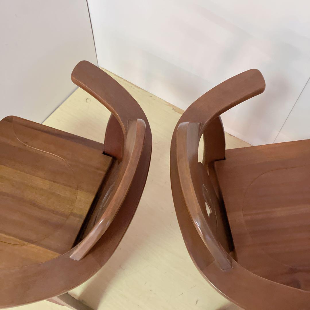 木製　ダイニングチェア　2脚セット　デザインチェア　アームレスチェア　ハート