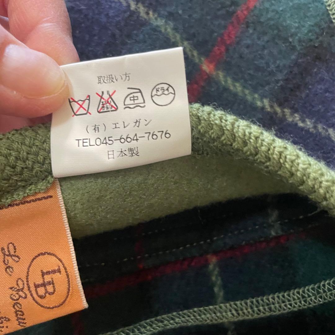 【美品】元町 lebeau チャーミングコート ミディアム　リバーシブル 緑 M