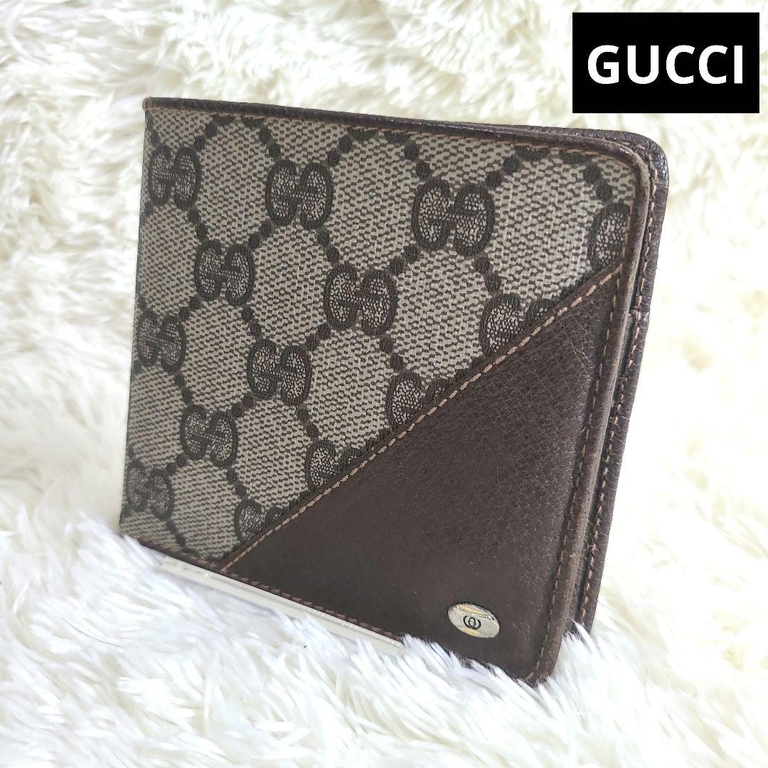 GUCCI グッチ 二つ折り財布 GG柄 オールドグッチ PVC 総柄