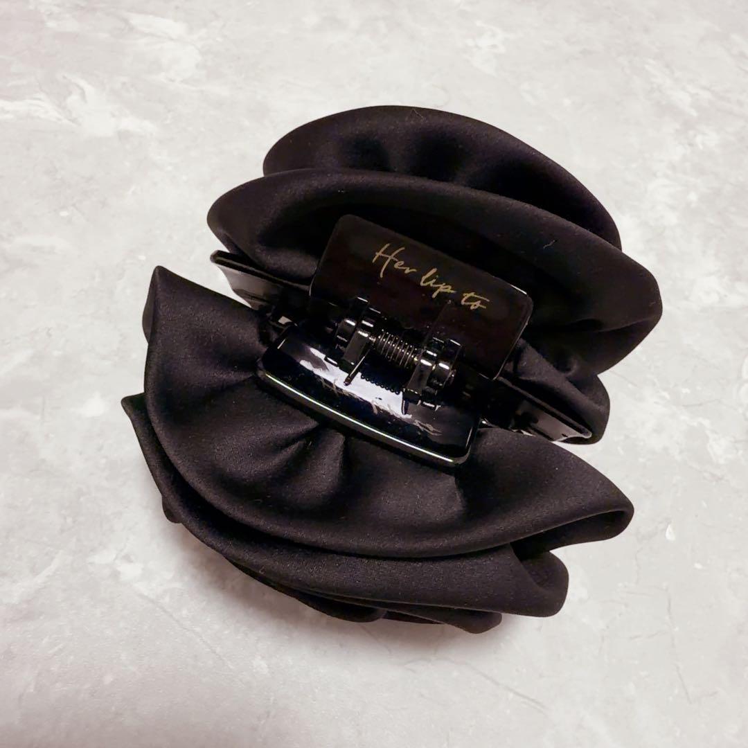 ヘアアクセサリー herlipto Rose Satin Clip pink black