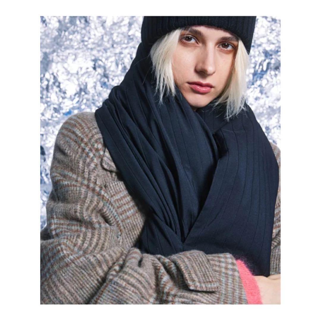 【新品・タグ付き】MAISON SPECIAL ストライプキルトダウンマフラー