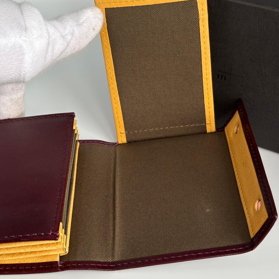m+ エムピウ ミッレフォッリエⅡ P25 ワイン イエロー 二つ折り財布