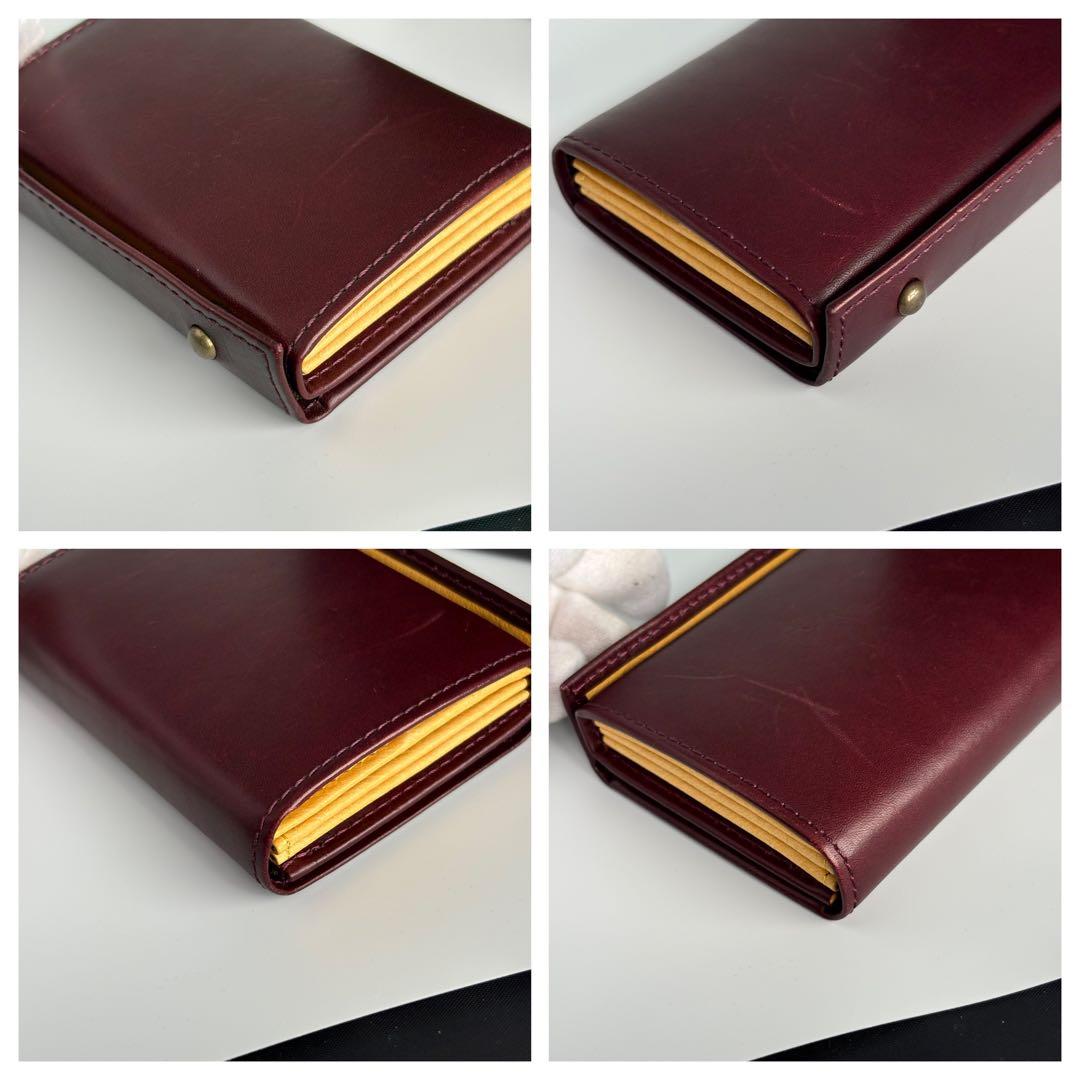 m+ エムピウ ミッレフォッリエⅡ P25 ワイン イエロー 二つ折り財布