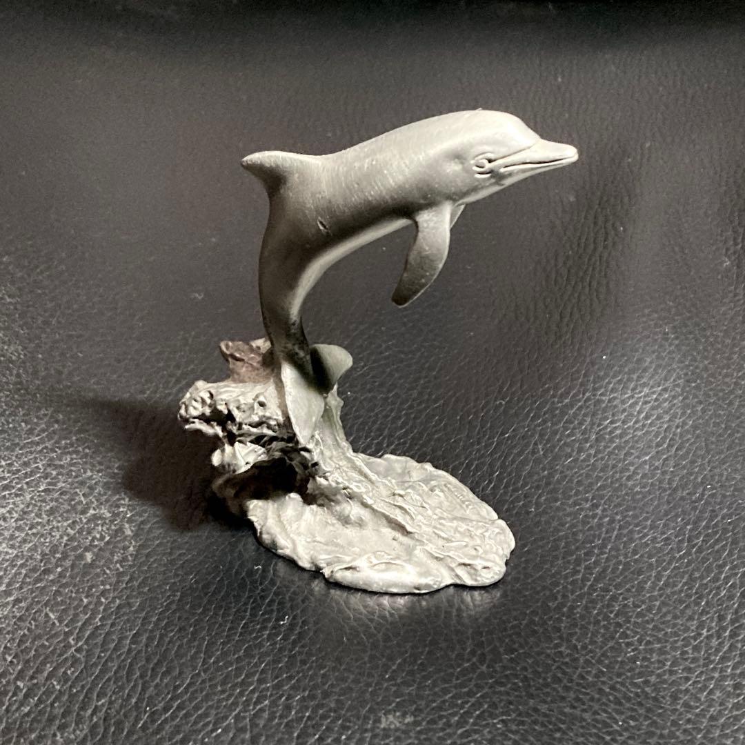 ビンテージピューター　イルカオブジェ　置物