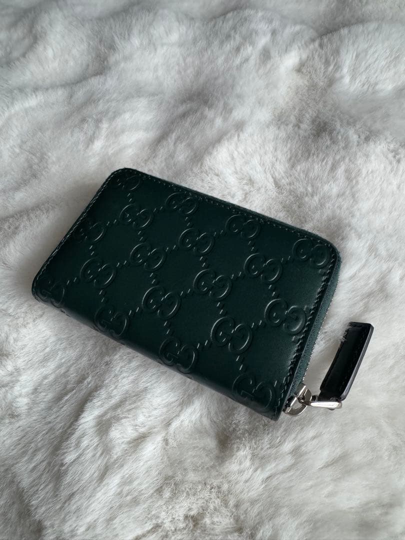 GUCCI グッチ　ケース　カードケース　グッチシマ　メンズ　モスグリーン