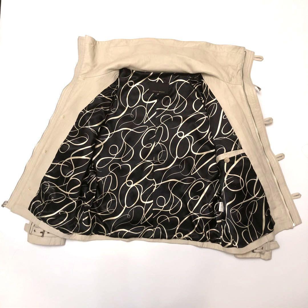 ★ノースビーチレザー★レザーブルゾン アイボリー ライダース