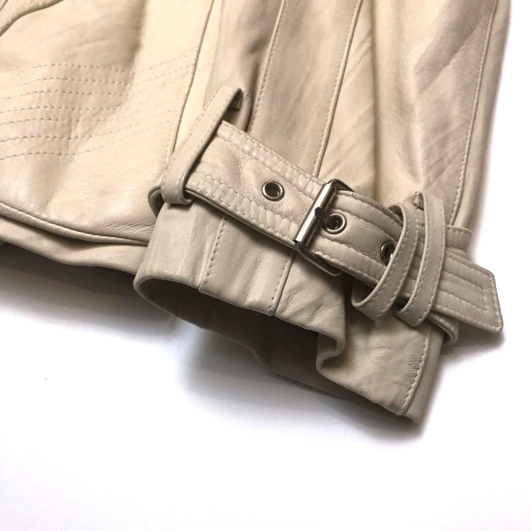 ★ノースビーチレザー★レザーブルゾン アイボリー ライダース