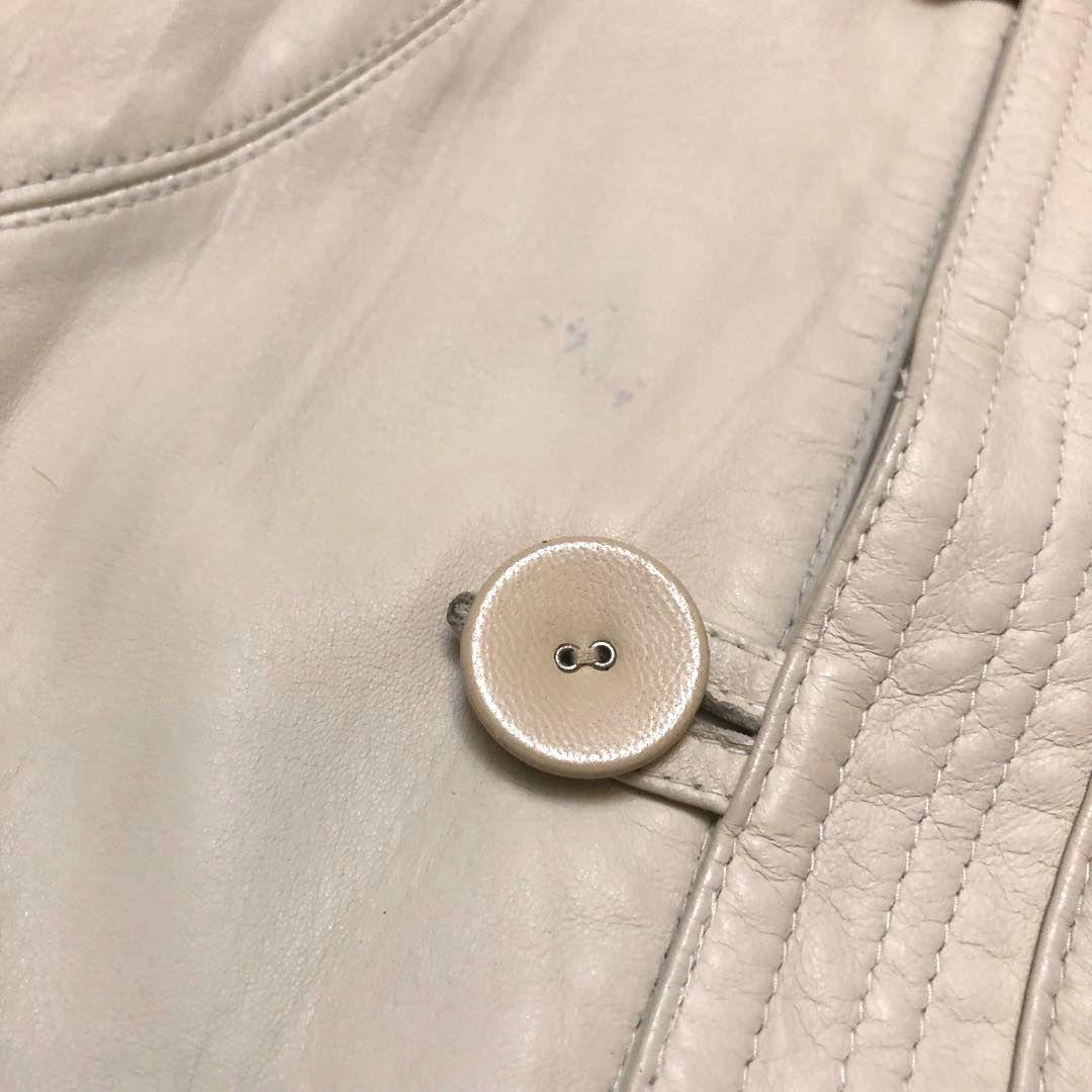 ★ノースビーチレザー★レザーブルゾン アイボリー ライダース