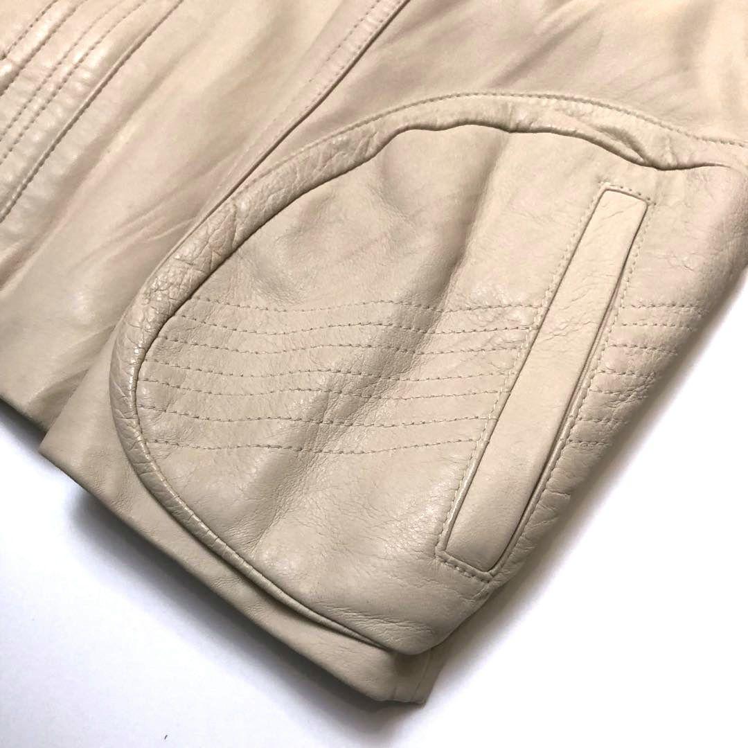 ★ノースビーチレザー★レザーブルゾン アイボリー ライダース