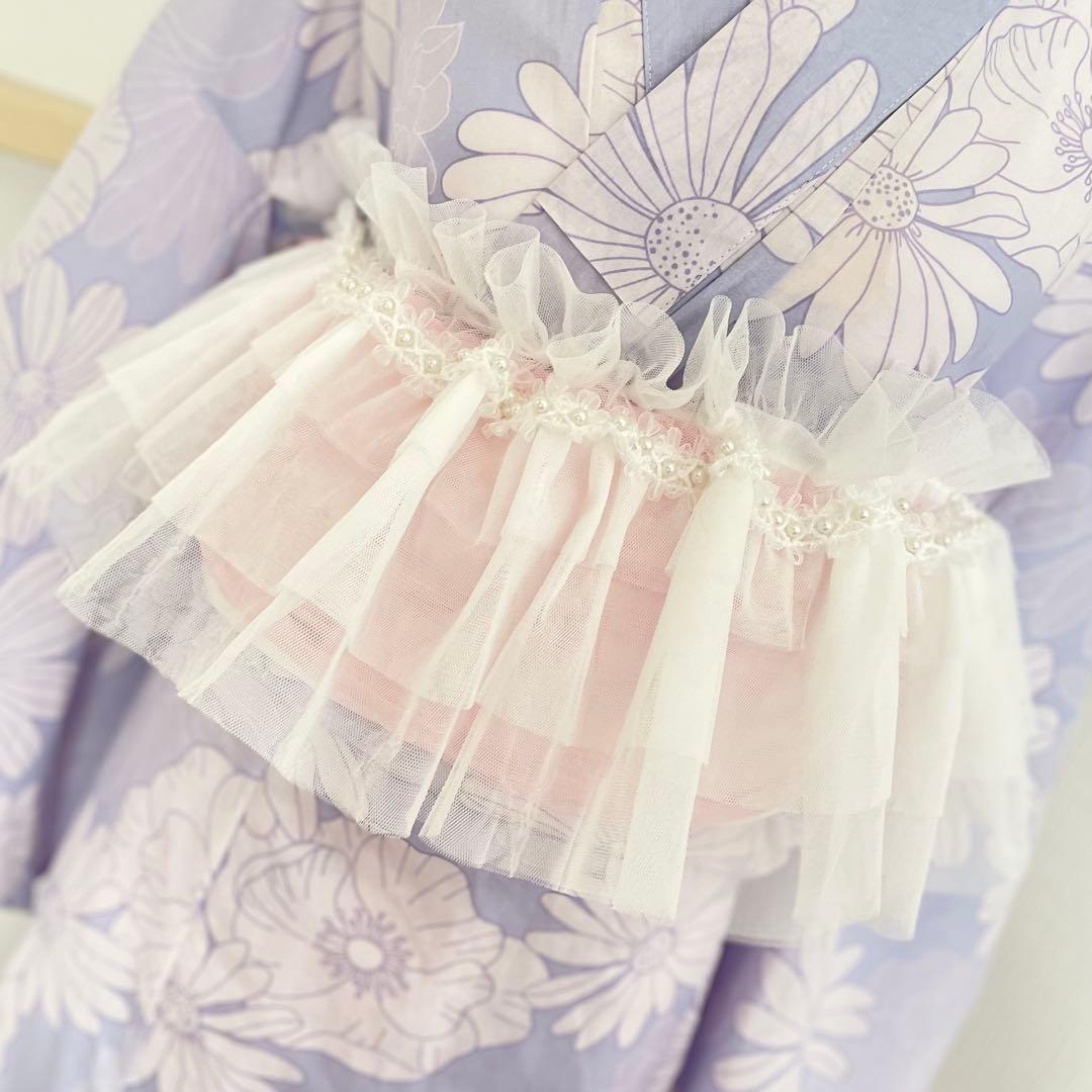 今流行りのショルダーレースフリルパール　成人式振袖　卒業式袴　浴衣着物　七五三