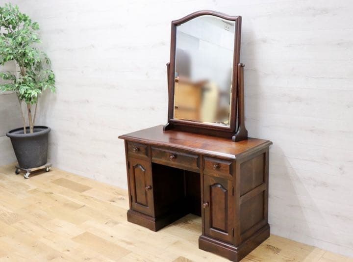 GMFN117○北海道民芸家具 ドレッサー 鏡台 化粧台 ミラー チェスト 収納