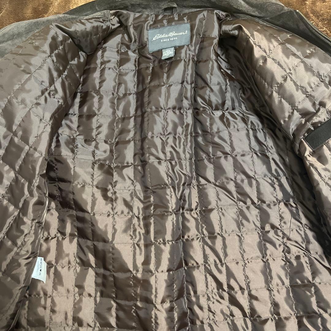 美品 Eddie Bauer スエード素材 ブルゾン ダークブラウン XL