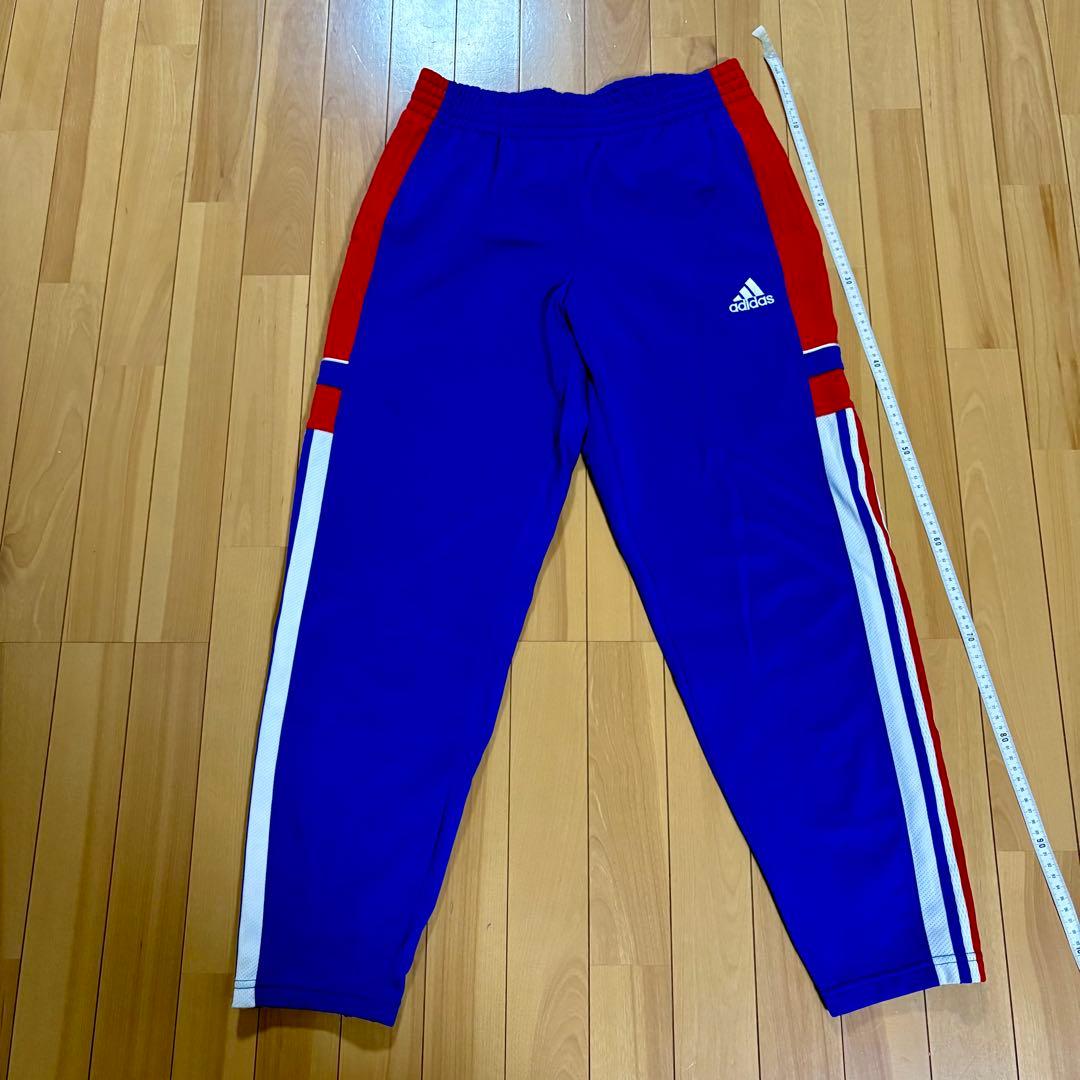 90's adidas ジャージ 青赤白トリコロールストライプ上下セット