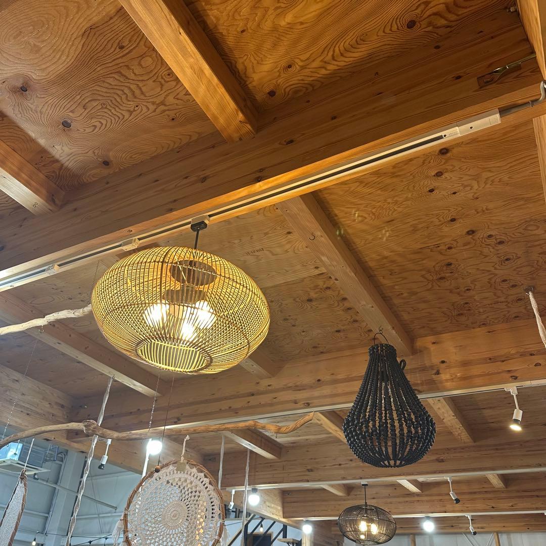 【訳あり】バリ島ラタン天井照明Φ50cm 通常18,150円がなんと！