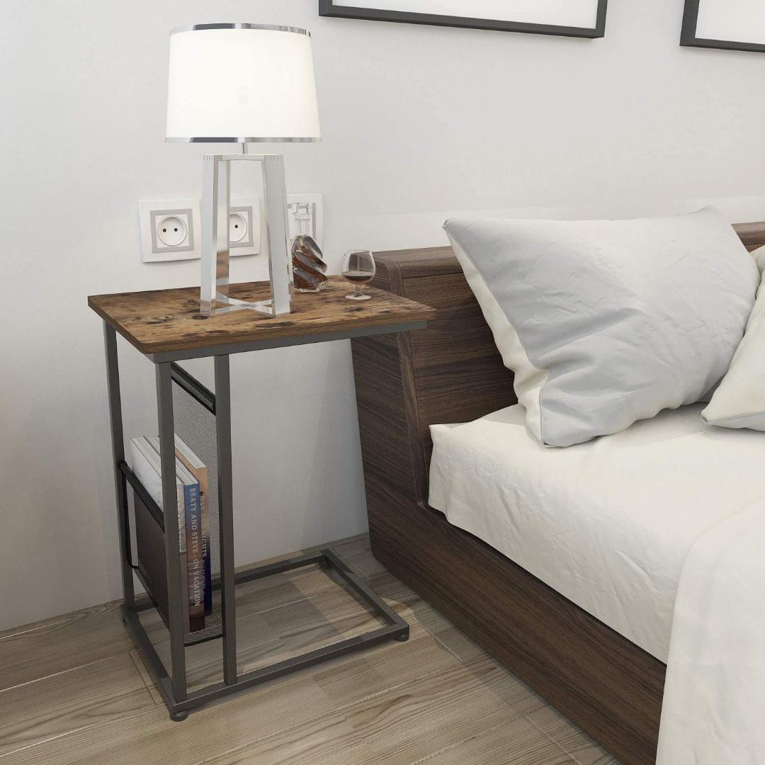 キャスター付き 収納バッグ サイドテーブル コの字型デザイン