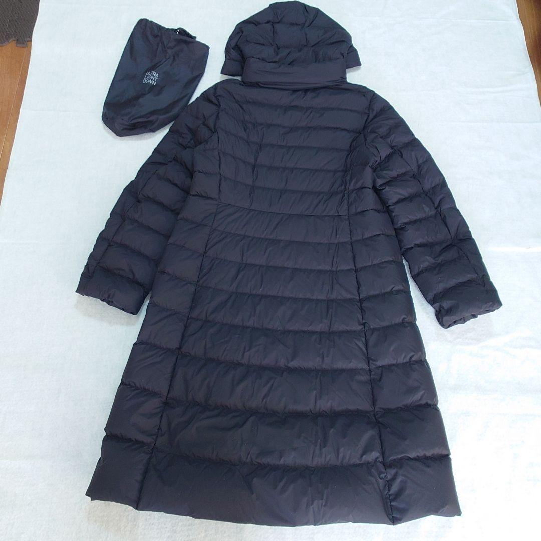 UNIQLO ウルトラライトダウン　ロングコート ブラック　巾着付　ＸＬ
