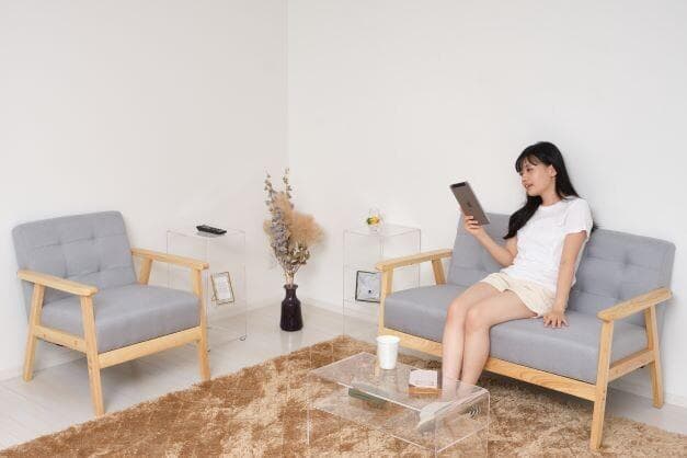 1Pソファ　オスロ　一人用椅子　木製フレーム　オシャレ　コンパクト　シンプル