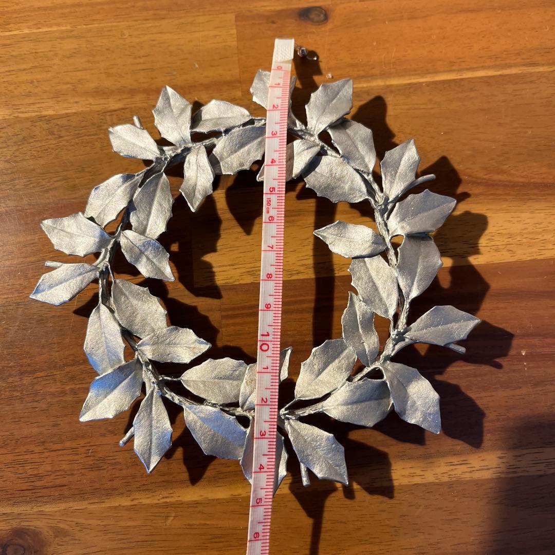 アトリエジュンコ　鍋敷　ポットスタンド　リース　シルバー系　美品　ピューター