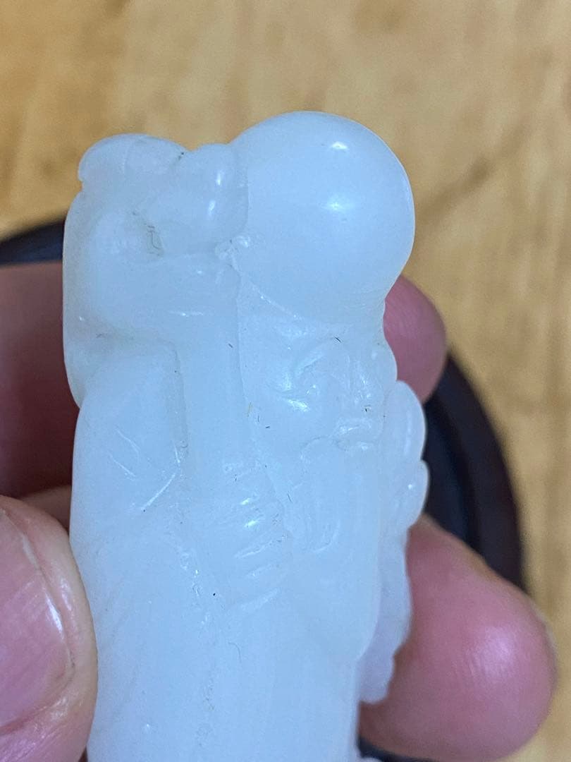 和田白玉 寿老人 唐物 清朝 羊脂玉