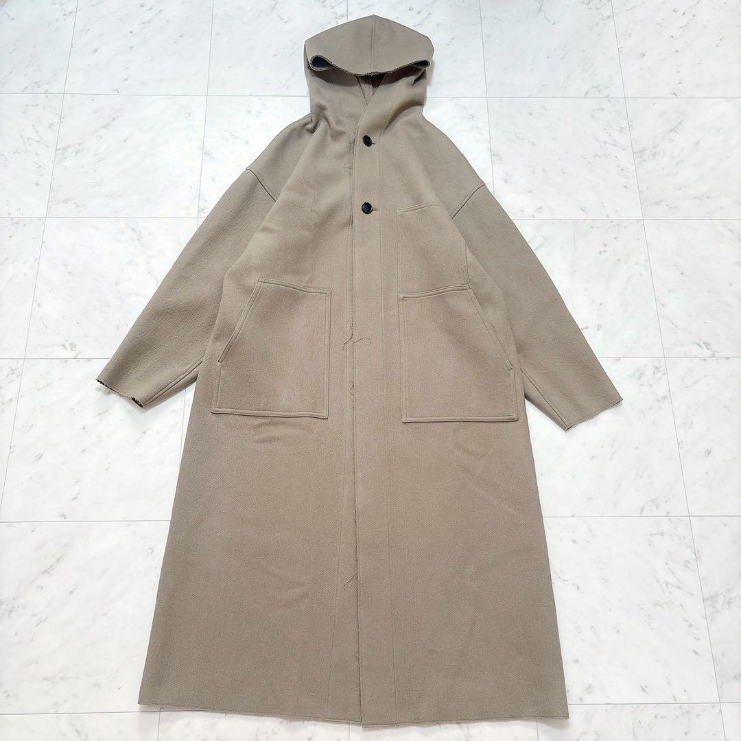 HYKE MELTON HOODED WORK COAT フーデッドコート