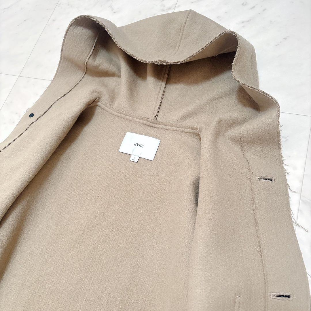 HYKE MELTON HOODED WORK COAT フーデッドコート