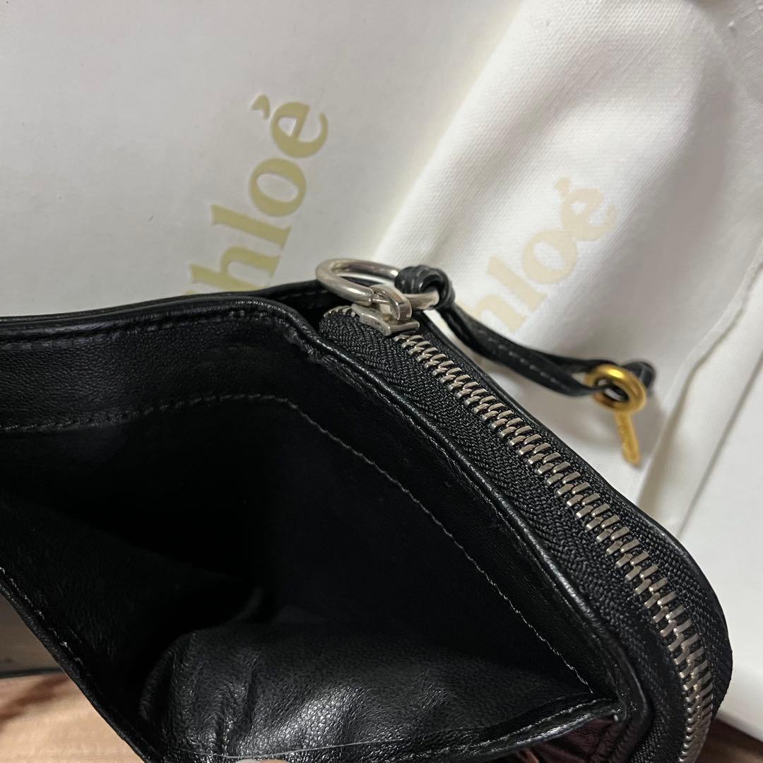 Chloé ブラックレザー 二つ折り財布
