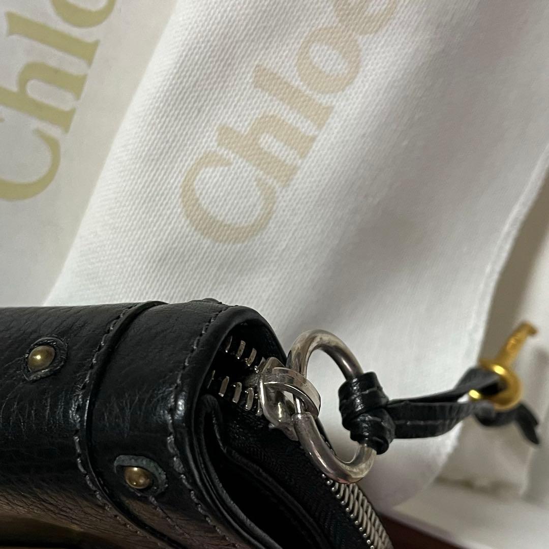 Chloé ブラックレザー 二つ折り財布