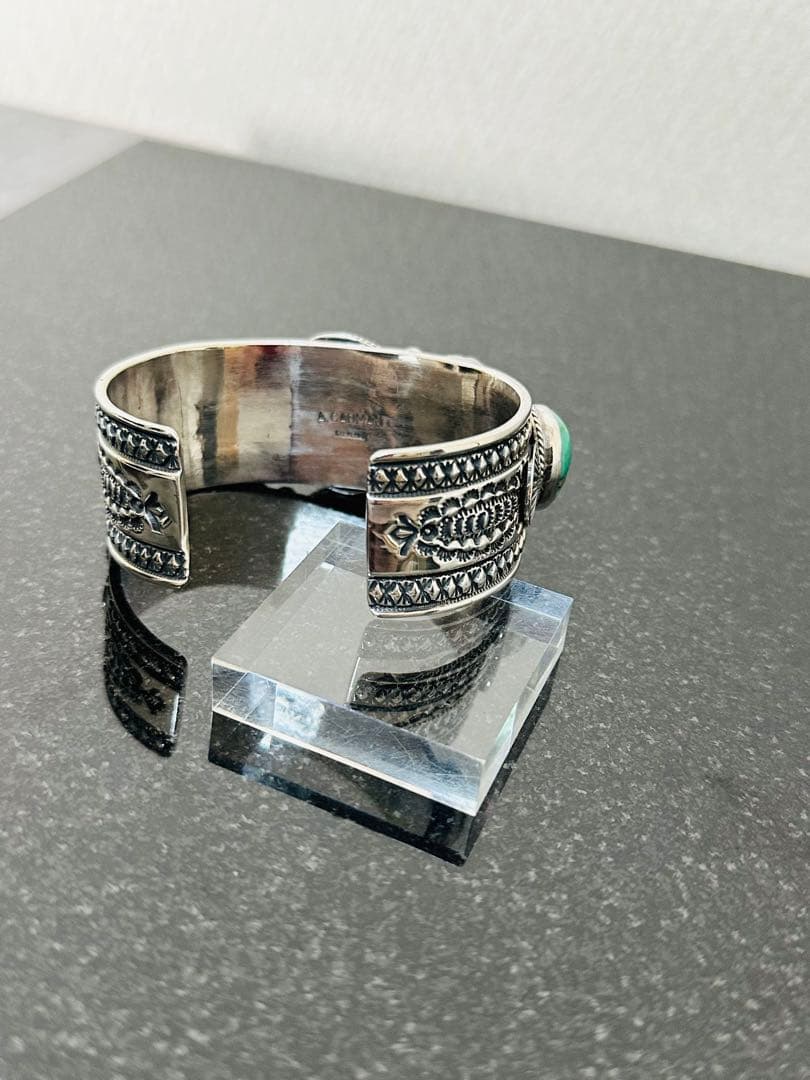 NAVAJO ナバホ Andy  パイロットターコイズ5石 シルバーバングル