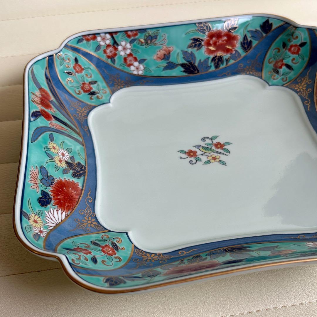 有田焼　弥左衛門窯　大皿　金彩古伊万里　角鉢　盛皿　飾り皿　色絵　和食器　お正月