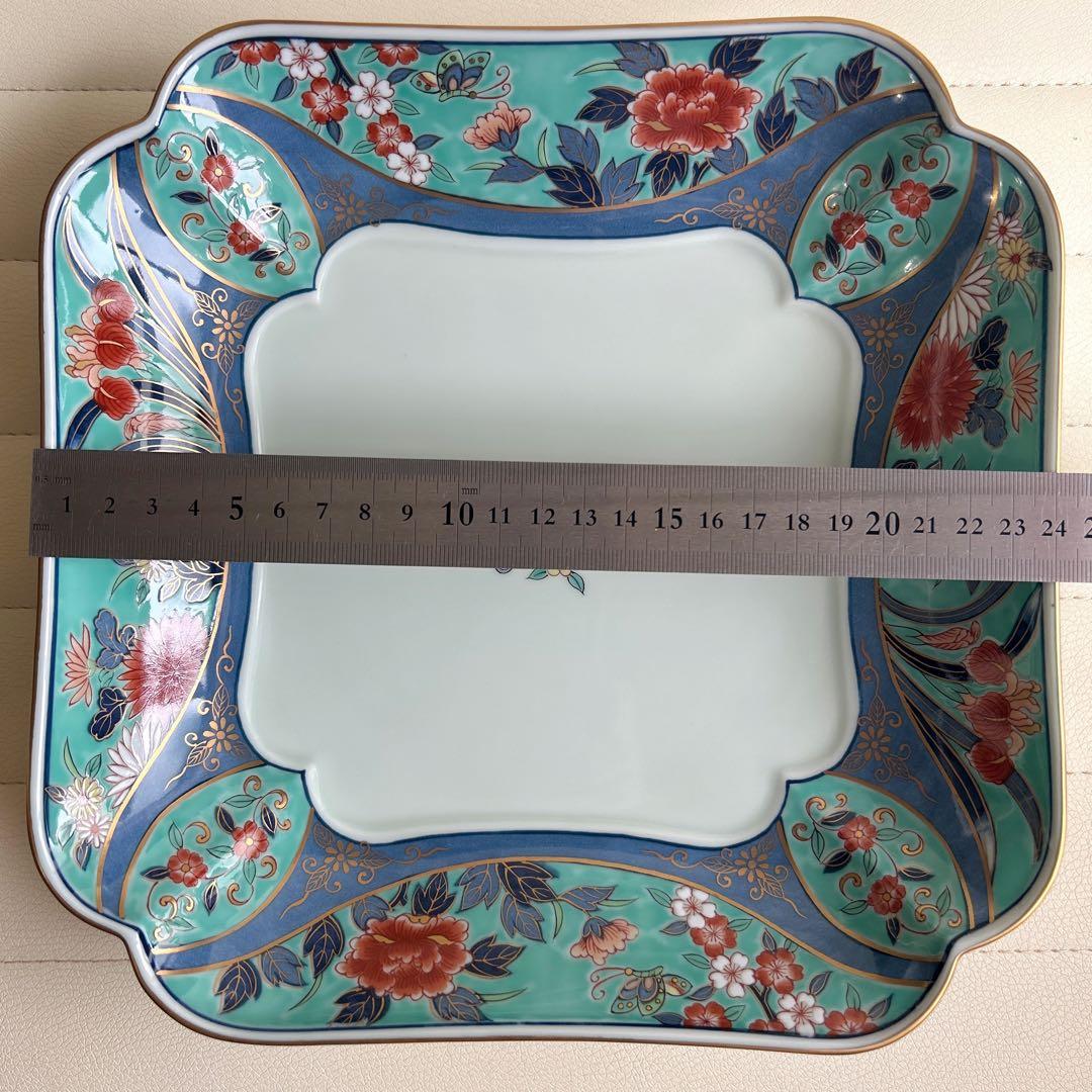 有田焼　弥左衛門窯　大皿　金彩古伊万里　角鉢　盛皿　飾り皿　色絵　和食器　お正月