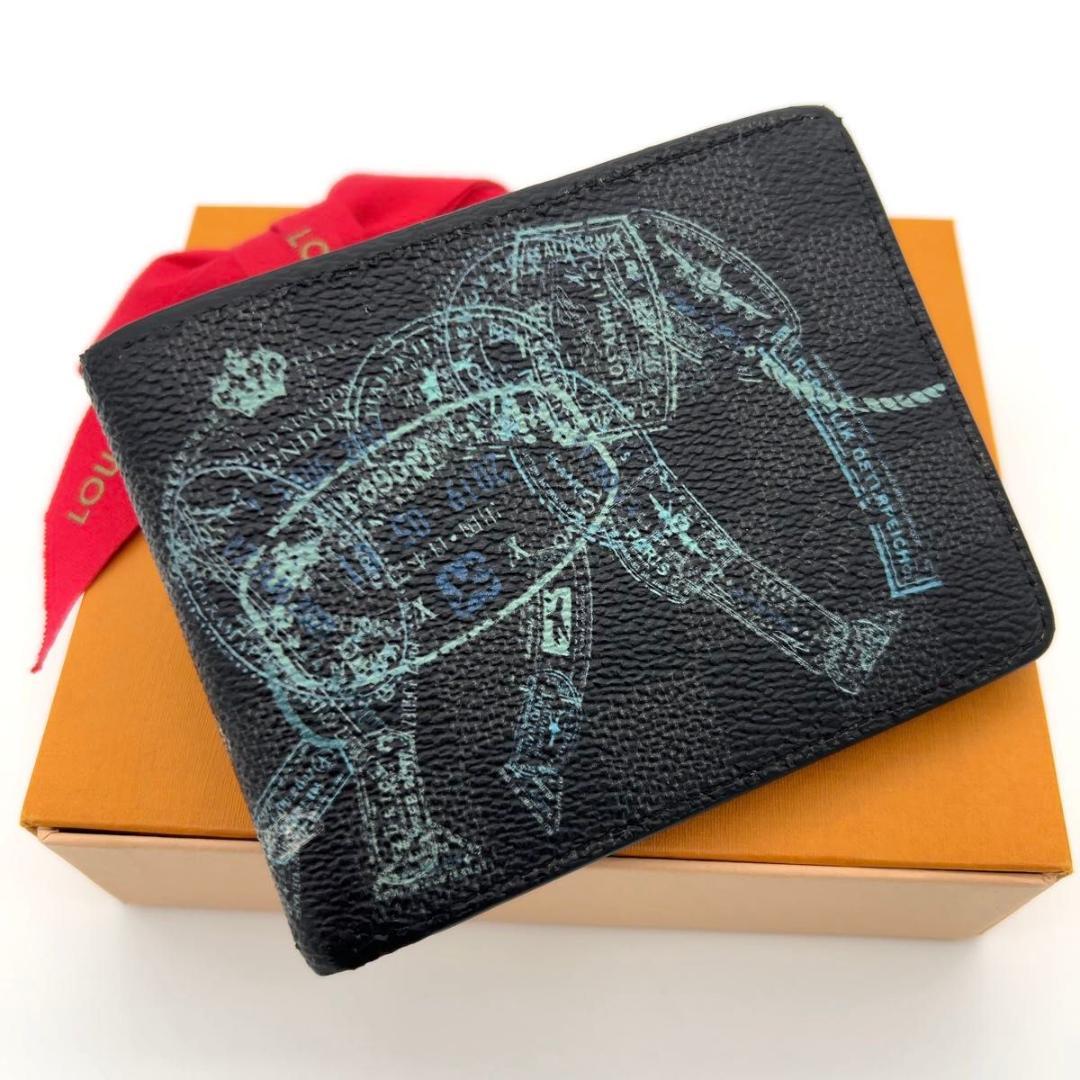 ルイヴィトン グラフィット 二つ折り財布 スレンダー アニマル IC搭載