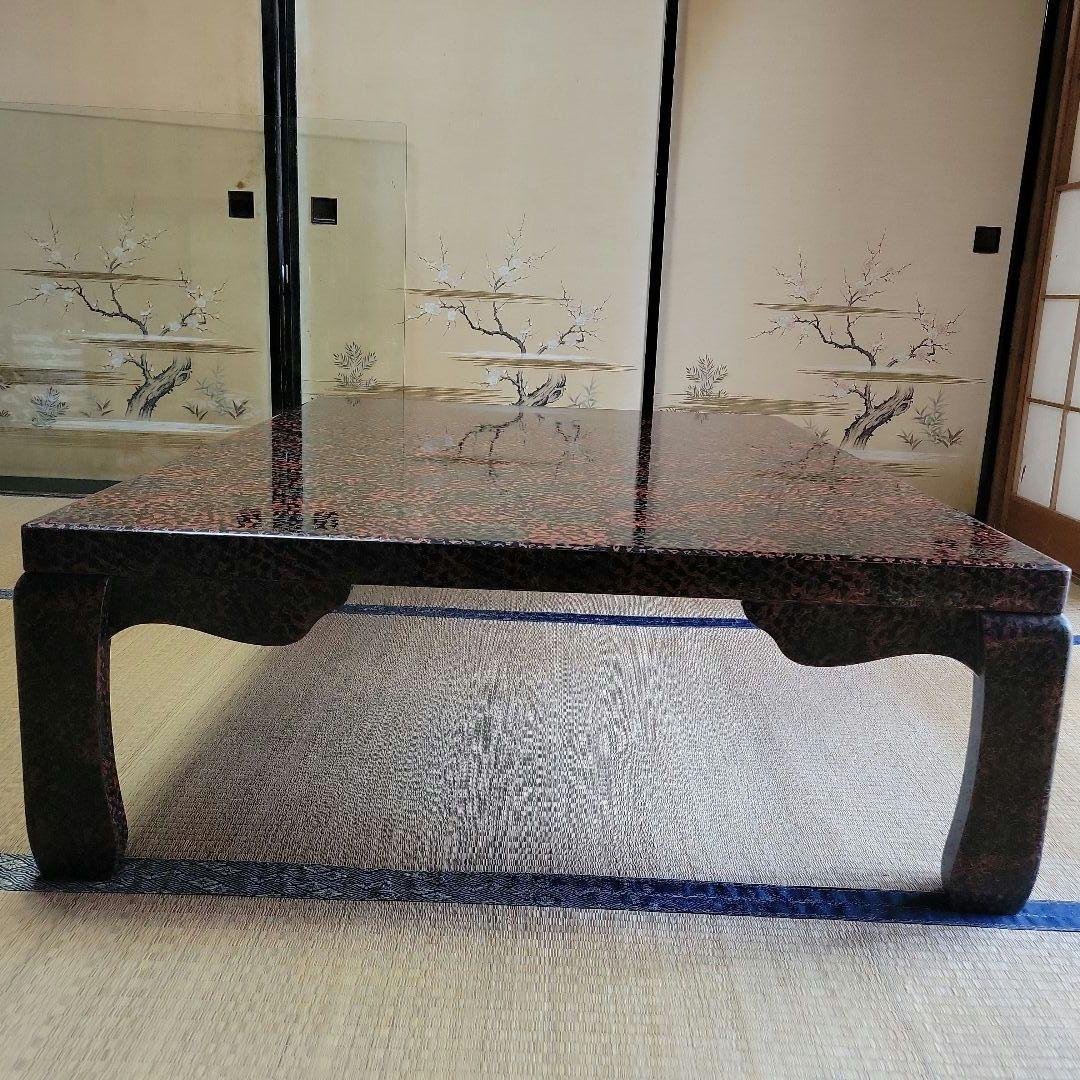 津軽塗 座卓 ガラス板付き