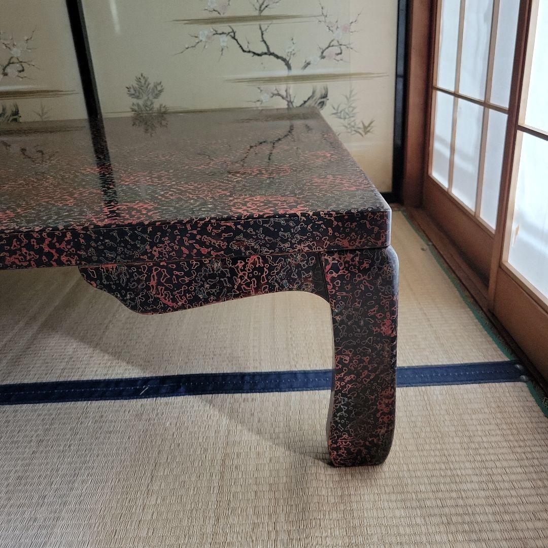 津軽塗 座卓 ガラス板付き