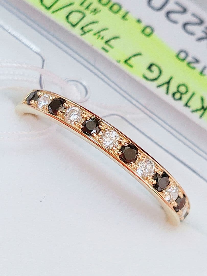 新作 未使用品 k18 天然ダイヤモンド ブラックダイヤモンド リング