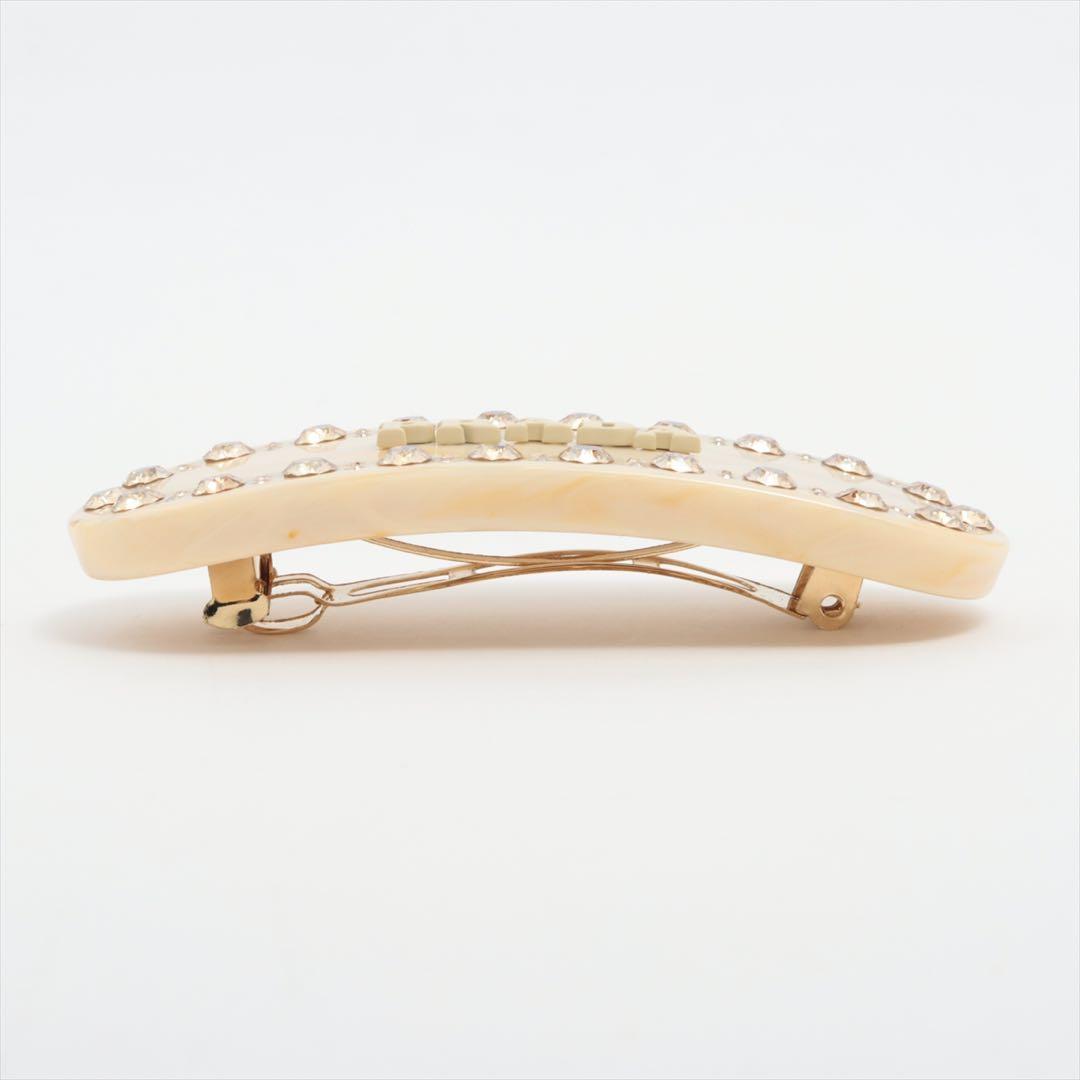 PRADA プレックス　ヘアバレッタ　ベージュ　ビジュー　プラダ　ヘアクリップ