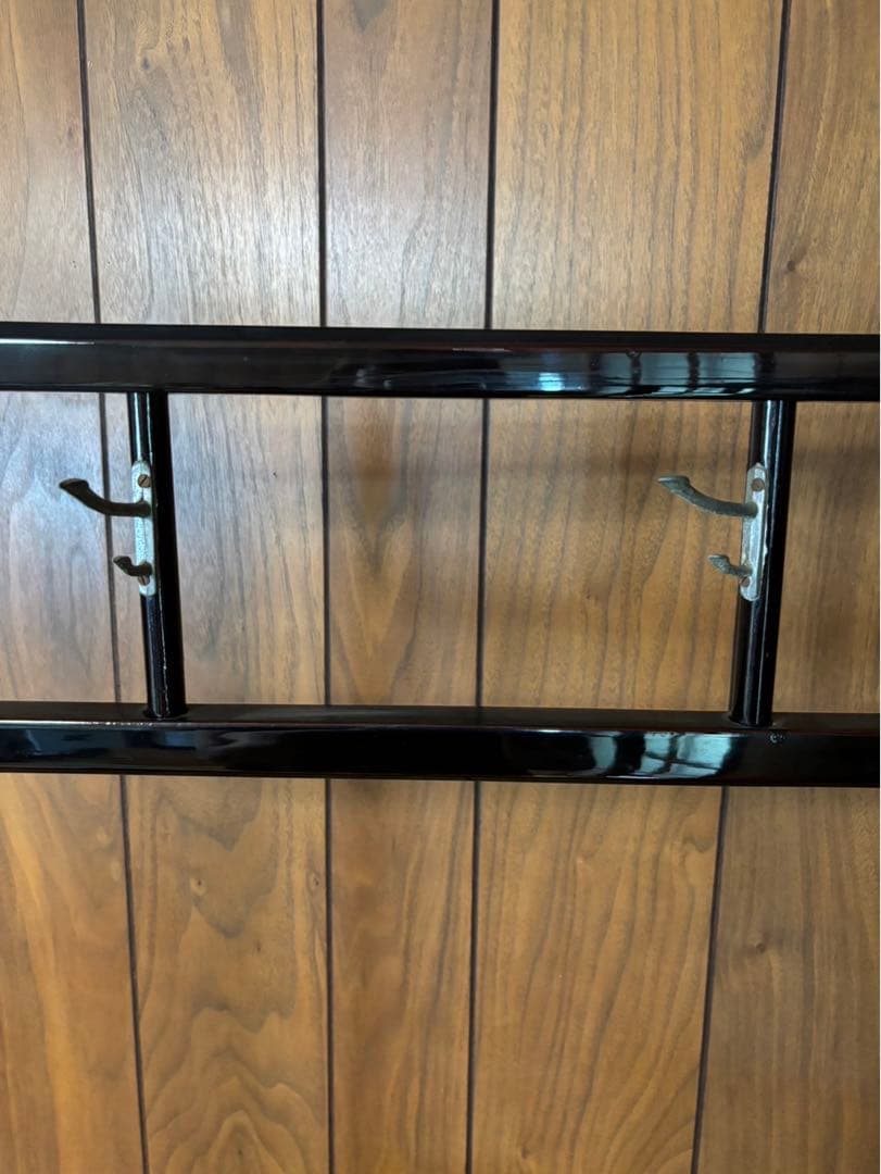 衣桁衣紋掛け　木製鶴柄入り　昭和レトロ　アンティーク