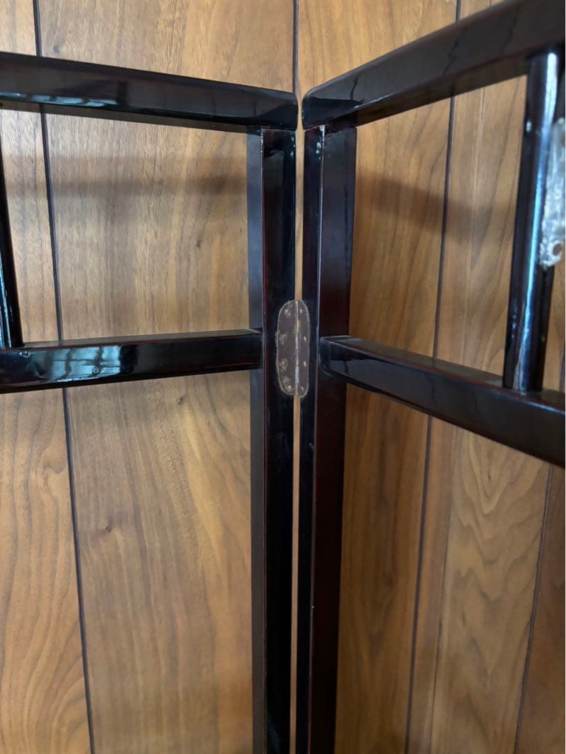 衣桁衣紋掛け　木製鶴柄入り　昭和レトロ　アンティーク