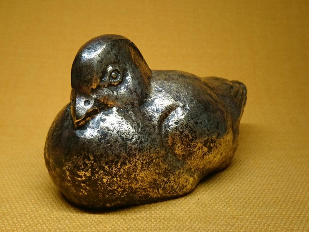 トリ　鳥　金属　彫像　オブジェ　置物　インテリア　工芸品　美術品　A2777