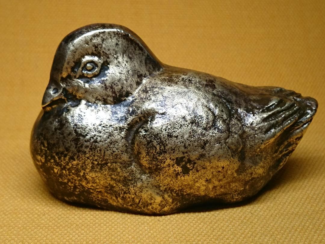 トリ　鳥　金属　彫像　オブジェ　置物　インテリア　工芸品　美術品　A2777