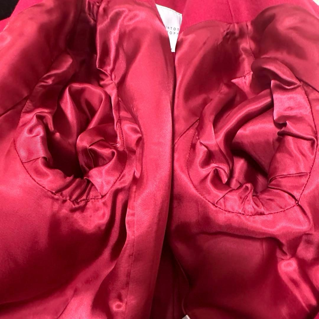 極美品 マッキントッシュフィソロフィー ノーカラーコート 38 ウール ピンク