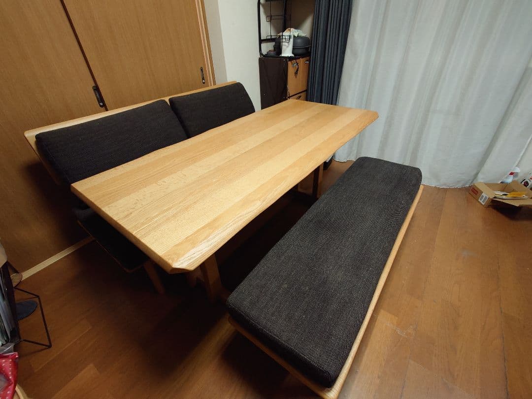 幅150cmダイニングテーブルセット (オークエスト2Pソファ/ベンチ) 17万