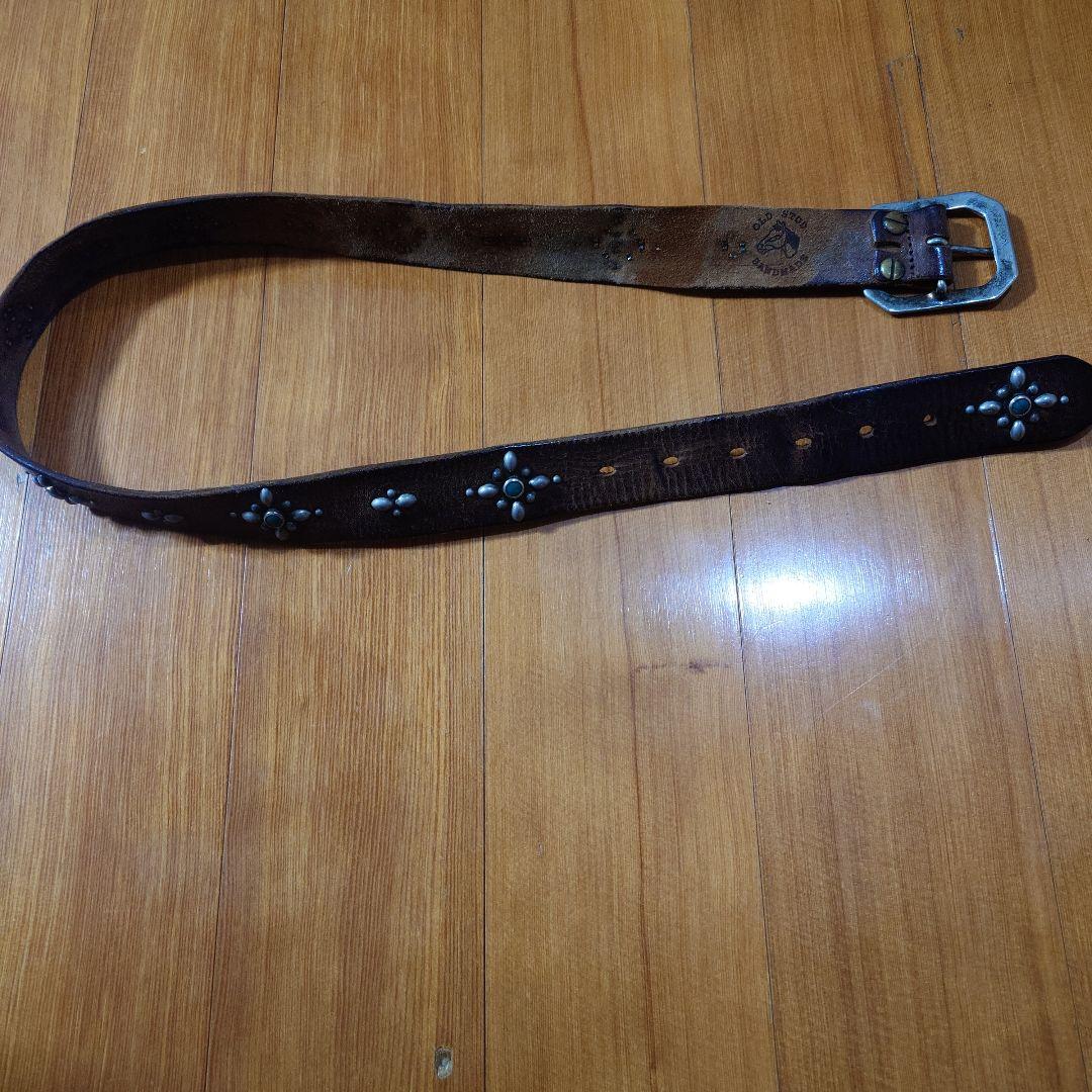 オールドスタッズ　オールドスタッツ　ブラウン 花デザイン ベルト　htc