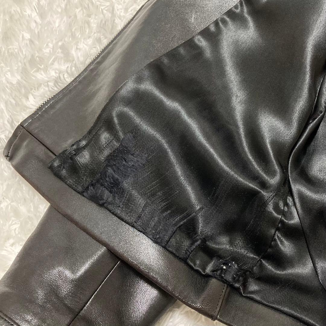 アニエスベー スペシャル ラムレザージャケット ブラック シングル 38