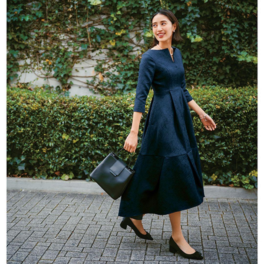 新品　L'AUBE BLANC Keyneck Jacquard Dress