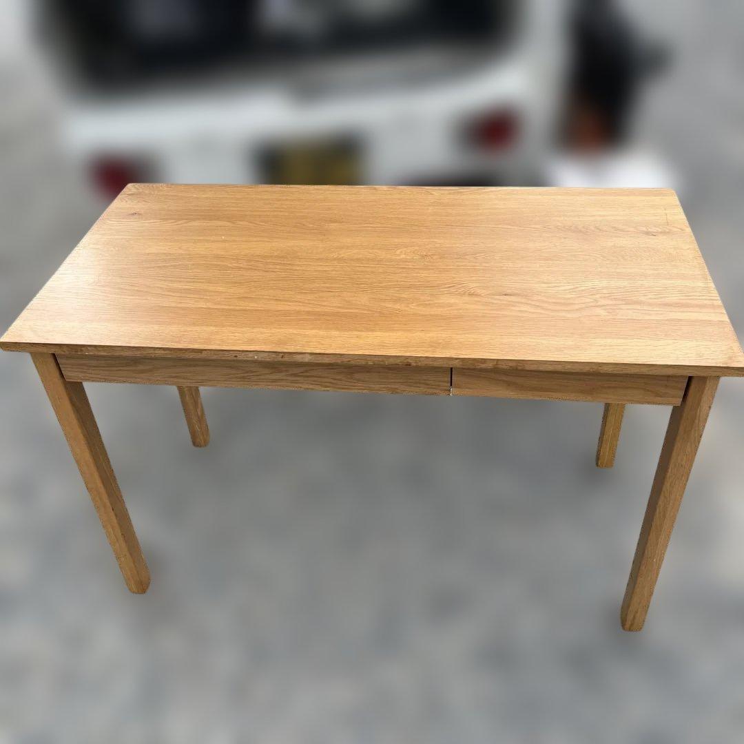 無印良品　無垢材デスク(引出付)オーク材