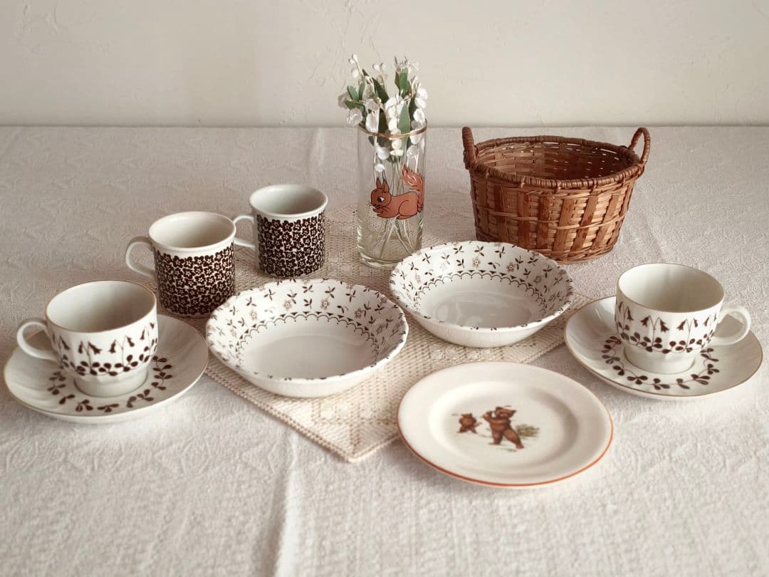 * vintage plate ❀ 愉快なクマさん プレート 13.5 cm